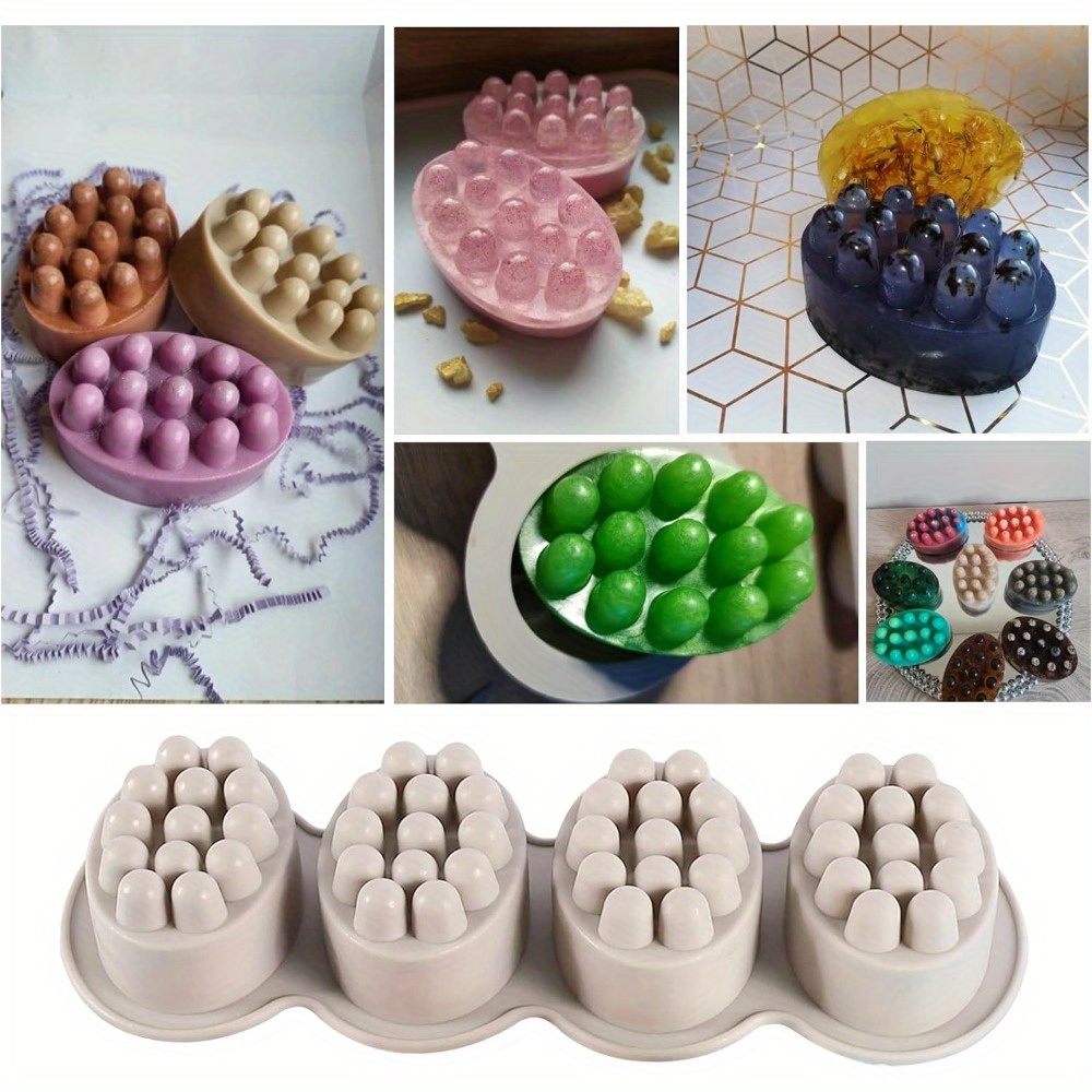 1pc Silicone Oval Soap Molds Massage Bar Mold Forms Soaps Making Supplies  Tools