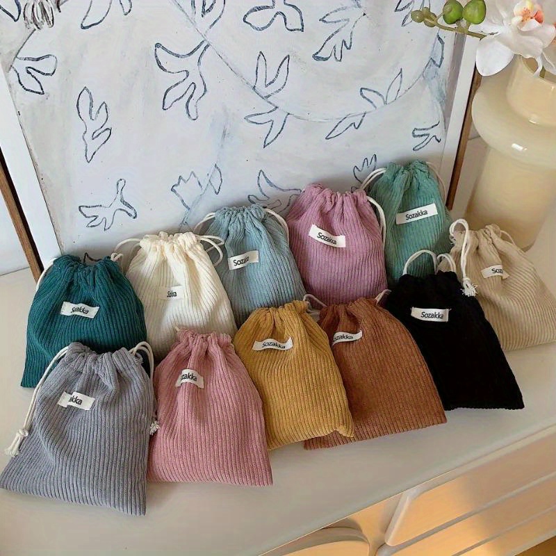 Printed Cotton Linen Drawstring Bundle Pocket Small Cloth Bag Sundry  Underwear Storage Bag Travel Gift Bag - Storage Bags - AliExpress