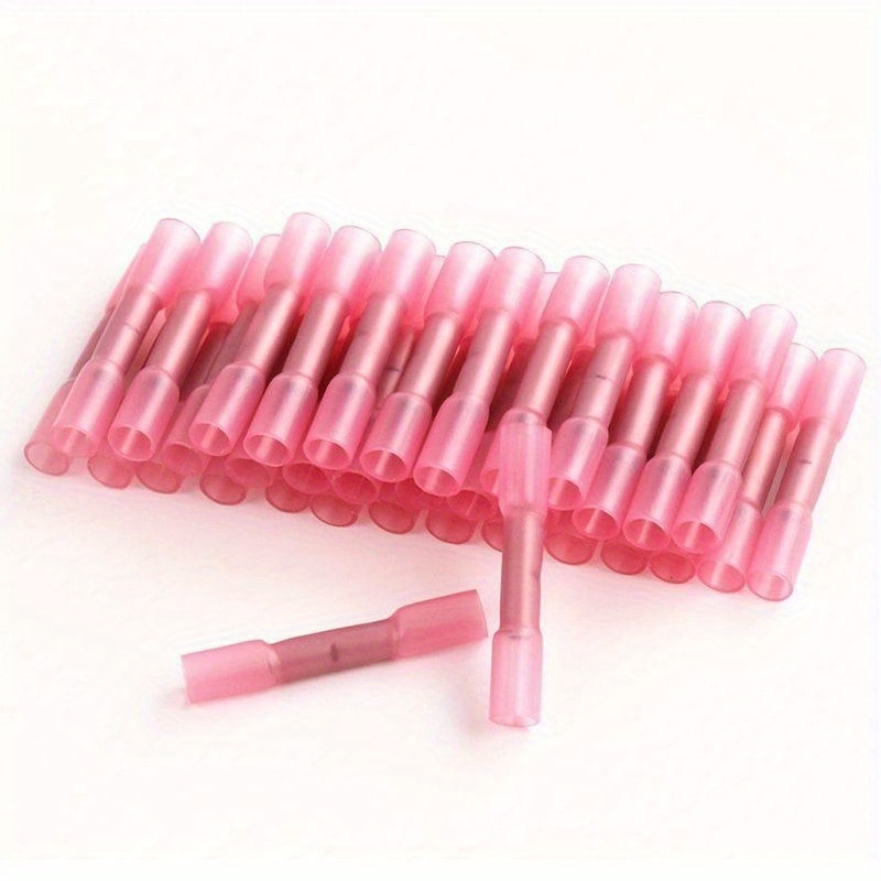 Image of 24/40/70pcs Heat Shrink Connectors - Insulated Crimp Terminals For Electrical Wire, 22-18 Awg, Copper Contact, Butt Seal, Wire Connectors | Heat Shrink Tubing | Copper Contact Terminals
