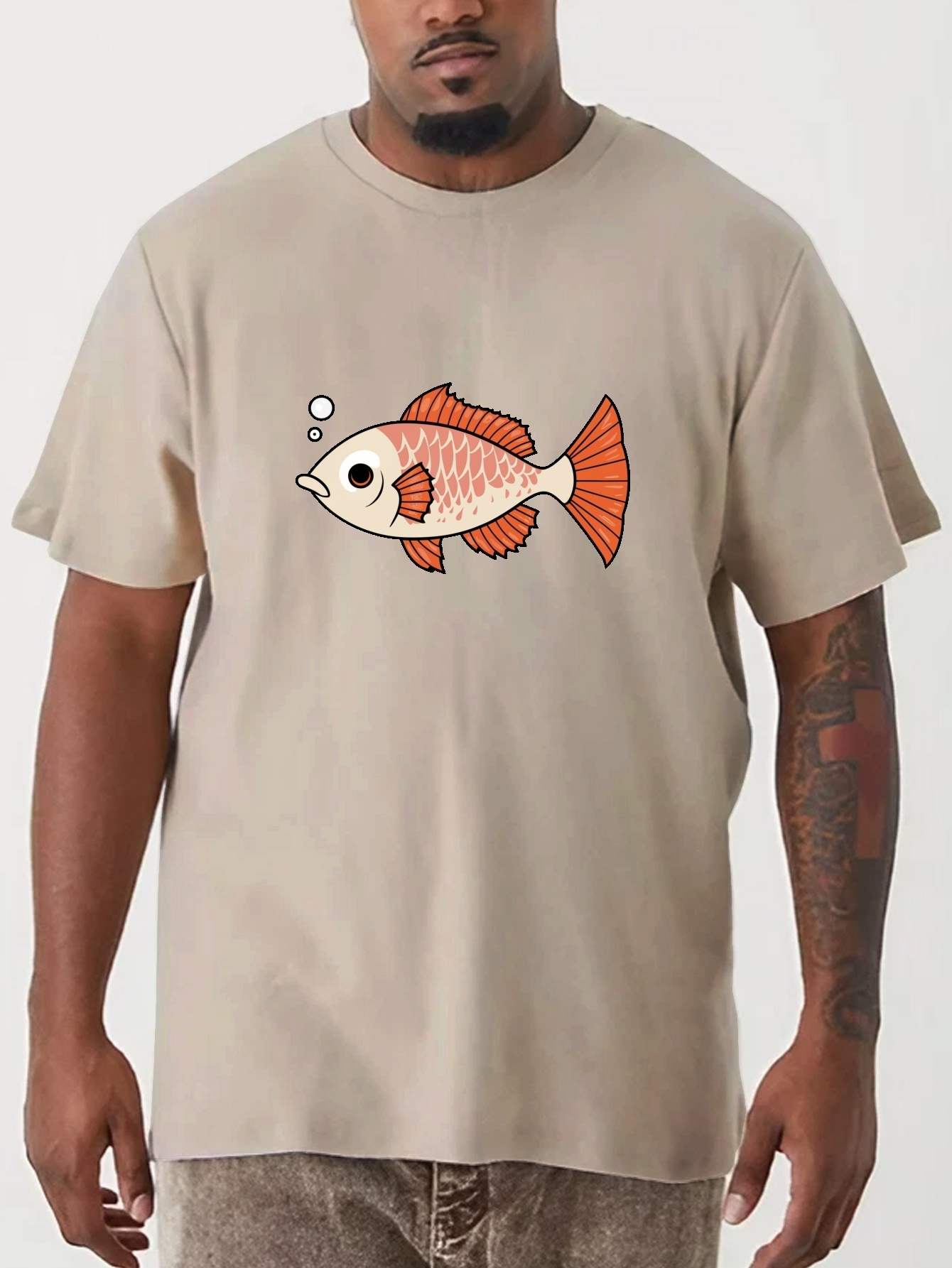 Plus Size Men's Anime Fish Graphic Print T shirt Summer - Temu New Zealand