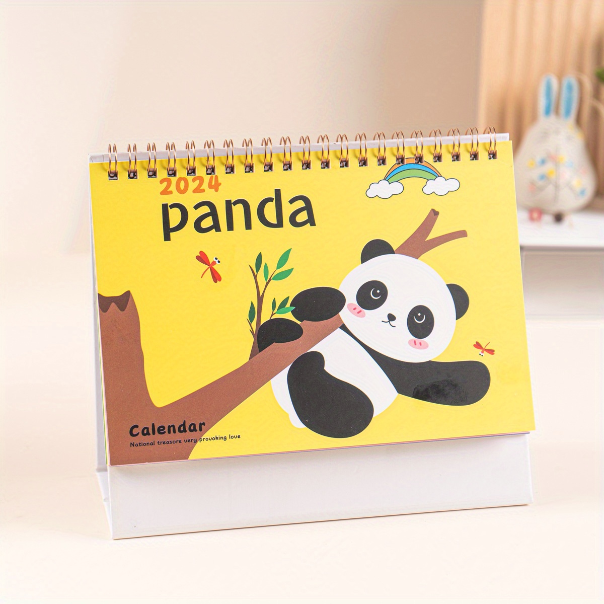 2024 Cartoon Mini Panda Calendar Student Desktop Decoration - Temu