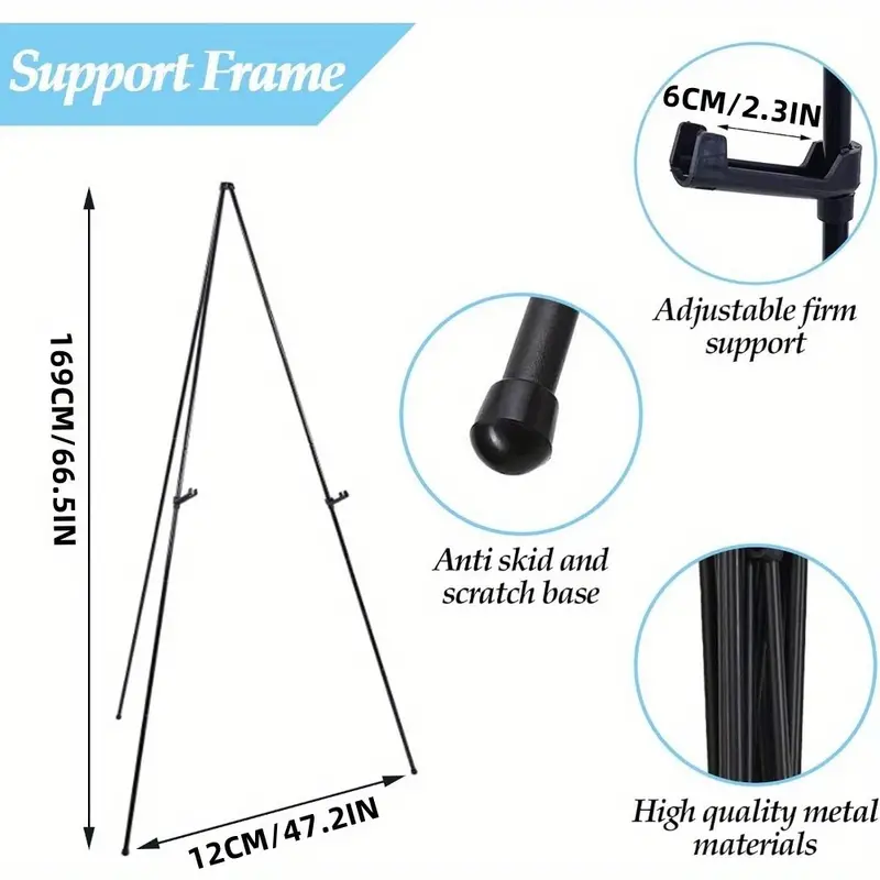 1pc Thickened Easel Stand For Wedding Signs And Posters, Portable Display  Easel, Black Art Easel - Toys & Games - Temu
