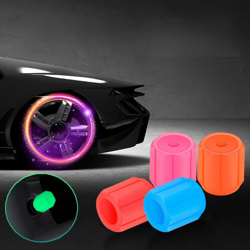 Bouchons de Valve de pneu de voiture fluorescents universels, 4 pièces,  capuchons de tige de valve en strass faits à la main, couvre-vannes  éclairées, buses, accessoires de voiture – les meilleurs produits