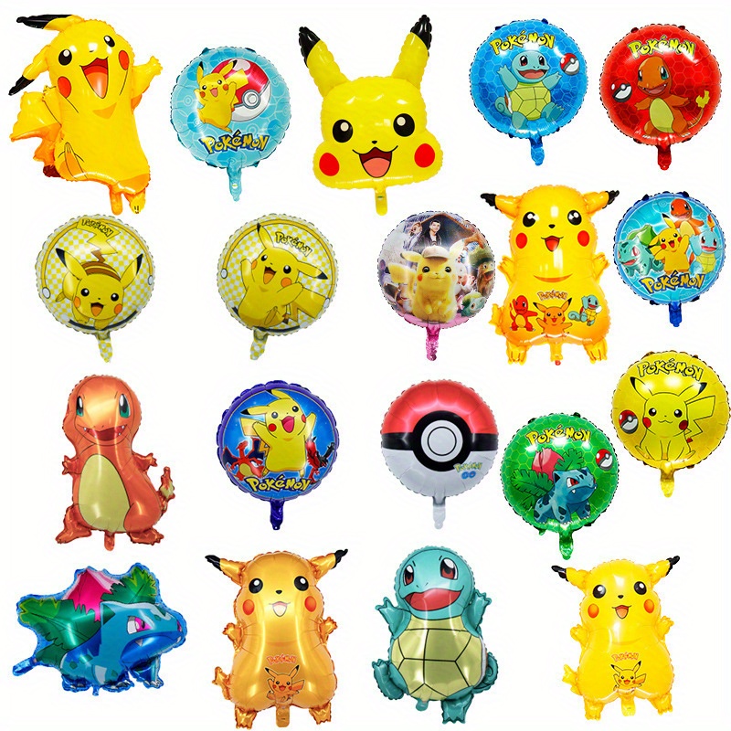 12pcs Pokemon Pikachu Balloon Party Decoration Supplies Squirtle Bulbasaur  Birthday Party Balloon will NOT Float With Helium 
