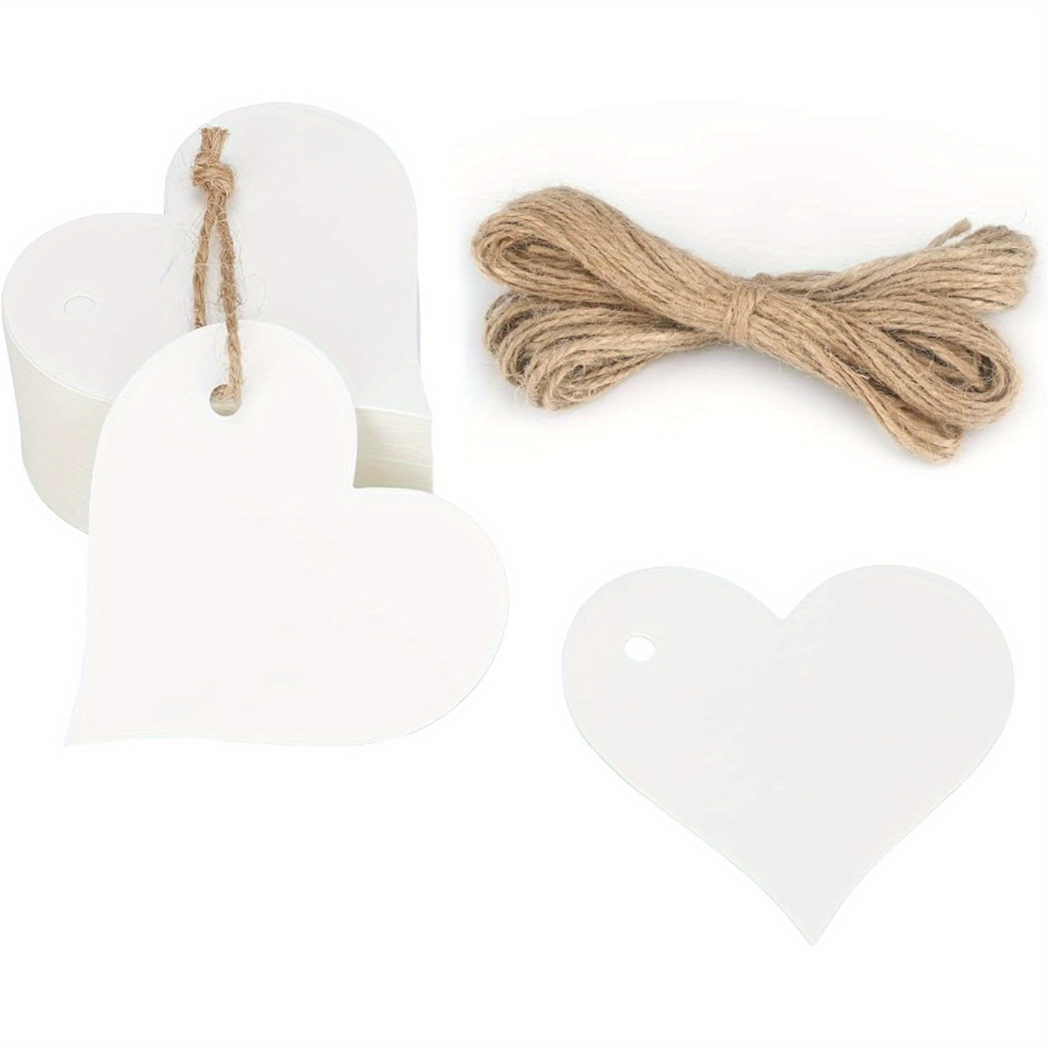 100pcs Heart Shaped Paper Tags Wedding Birthday Party Gift Tags