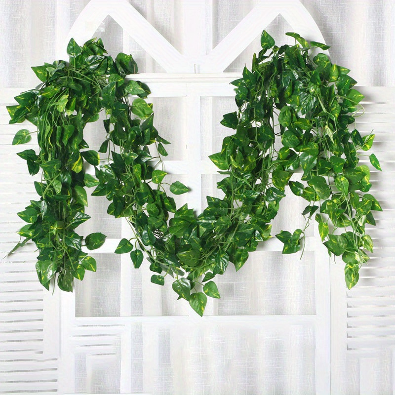 3pcs Realistic Artificial Garland - Durable Plastic Weather-resistant Indoor/outdoor For Home Garden Wedding Decor, Diy Shelf Arch Wall Decor, Birthday Party Graduation Housewarming Décor