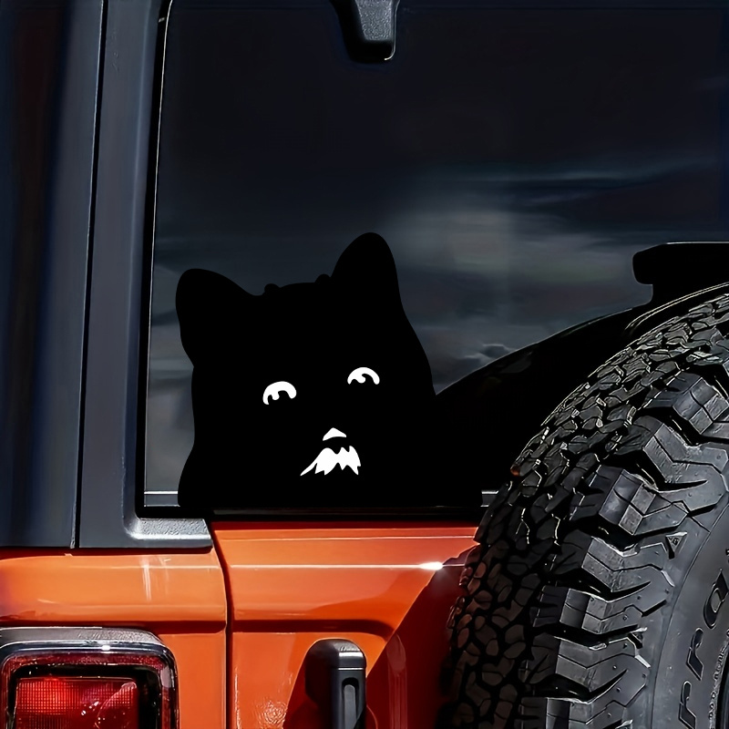 Autocollant De Voiture Chat Mignon Drôle Vinyle Noir Chat - Temu Belgium