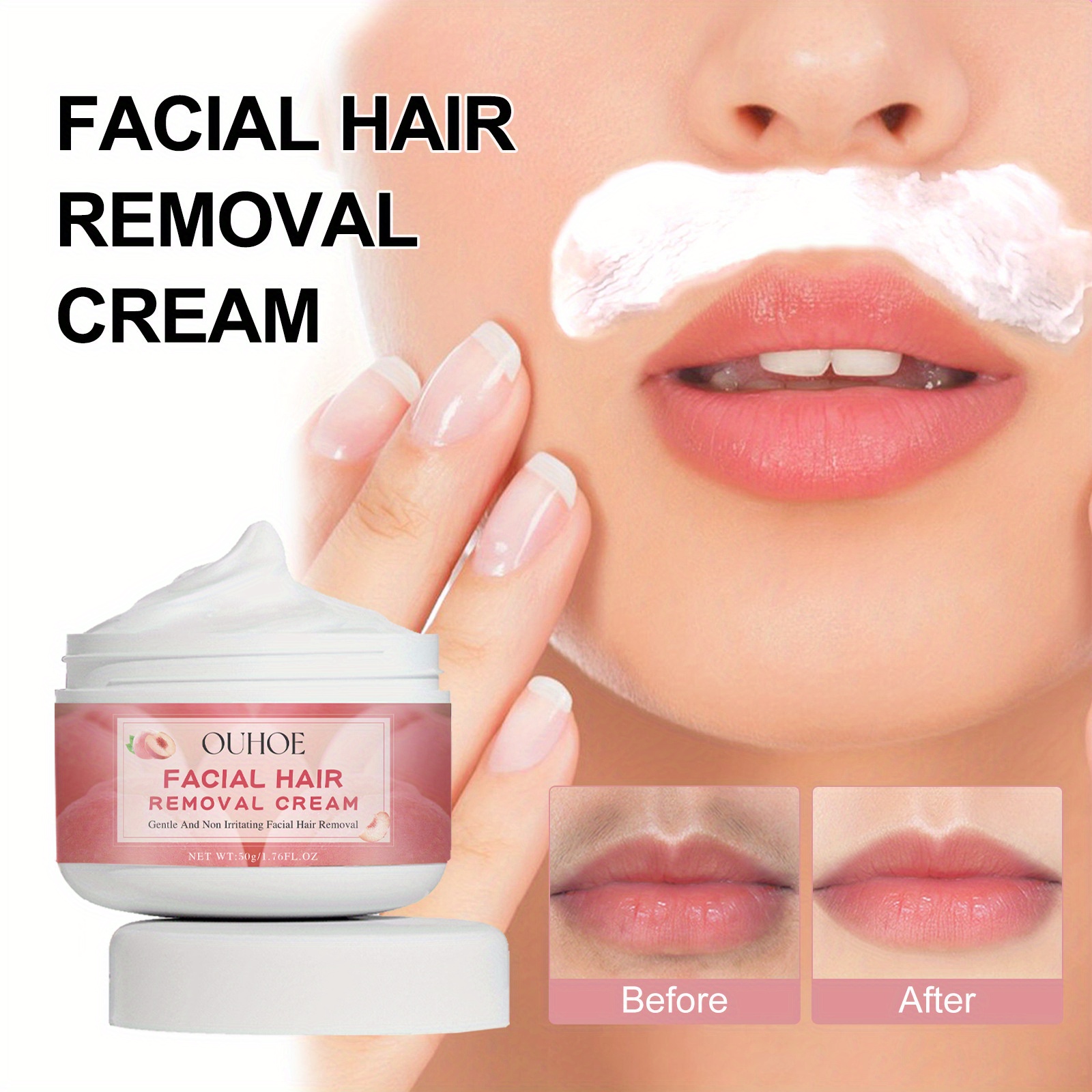 Hair Removal Cream Facial Gentle Cleanses Removes Facial Lip Temu