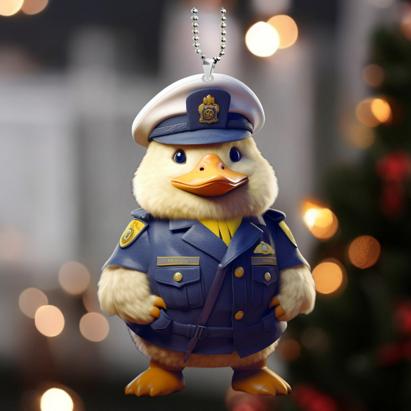 2D Duck Car Pendant Backpack Pendant Cartoon Car Pendant