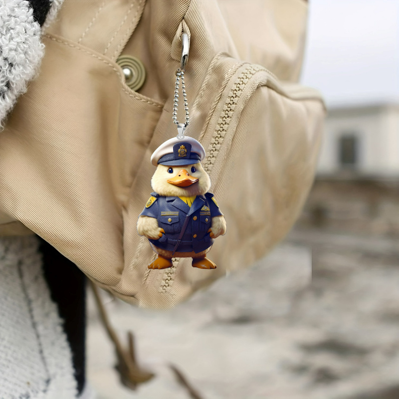 2D Duck Car Pendant Backpack Pendant Cartoon Car Pendant