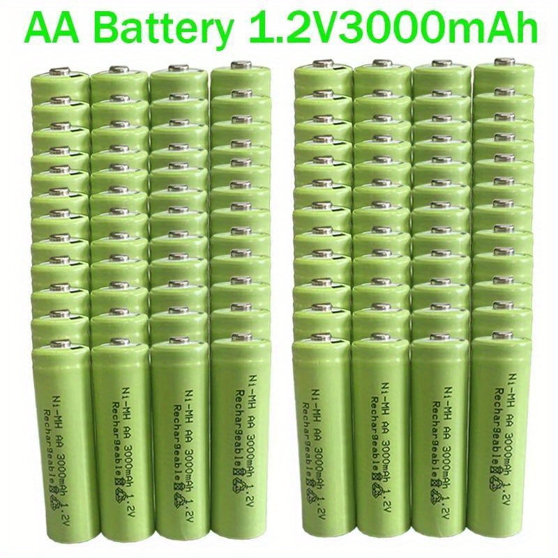  Baterías recargables AAA 3000 Mah 1.2 V Calidad Batería recargable  AAA 3000 Mah Ni-Mh recargable 1.2 V 2A Batería. 1.2 V 8 unids : Salud y  Hogar