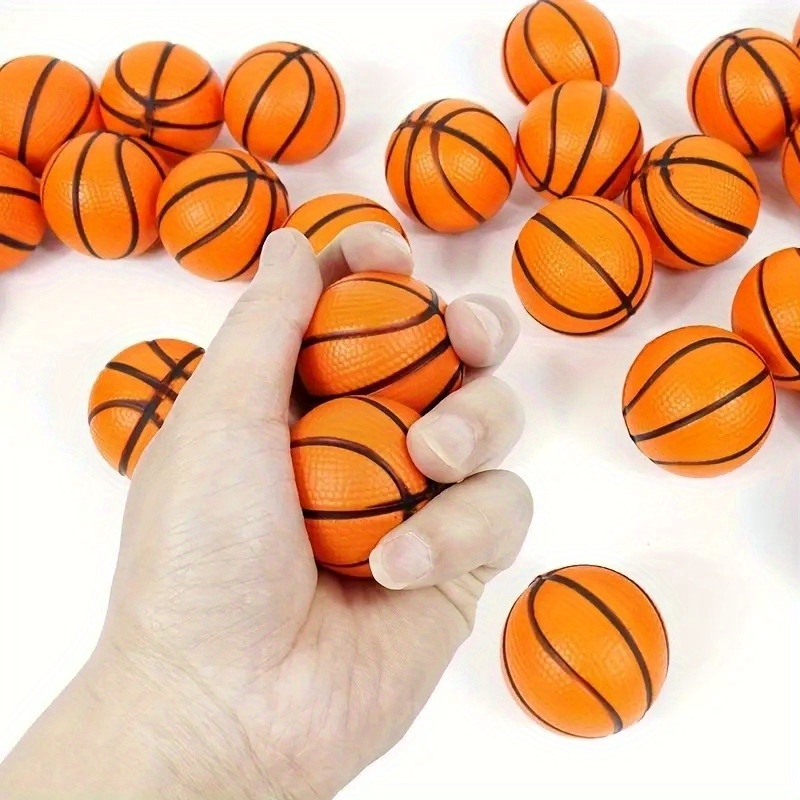 Silent Basketball,5Pcs Mute Ball Children Mute Elastic Ball with Basket