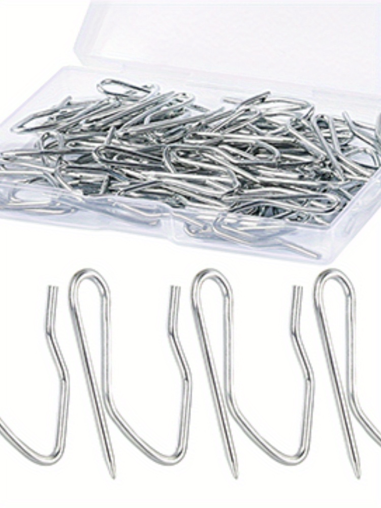 60 ​Pack Stainless Steel Shower Curtain Hooks Pleater Tape Hook Traverse 4  Prongs Pleat Pinch Metal Hooks Heavy Duty Clips Pin Drapery for Window Door  and Shower Curtain : : Home