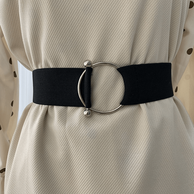 Belts Women Simple Waist Elastic Ladies Band Round Buckle - Temu