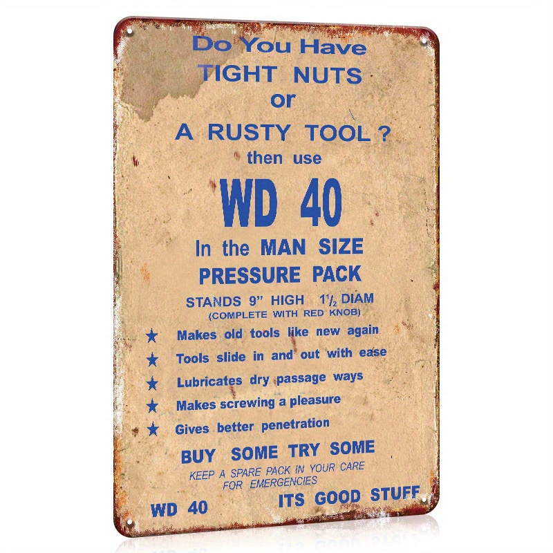 1pc Funny Man Cave Garage Signs Do You Have Tight Nuts Or A Rusty Tool  Vintage Metal Tin Sign For Home & Garage Wall Decoration (8x12  Inches/20x30cm)