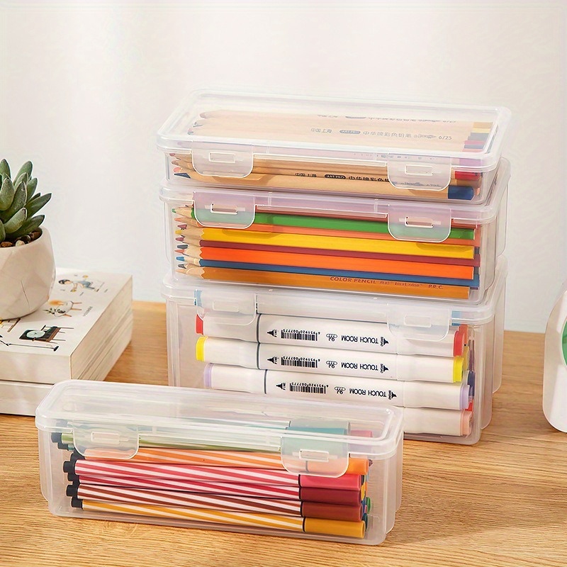 Acrylic Pen Book Document Pencil Storage Holder Desktop Organizer Case  School Office Stationery Cosmetics Marker Storage Box