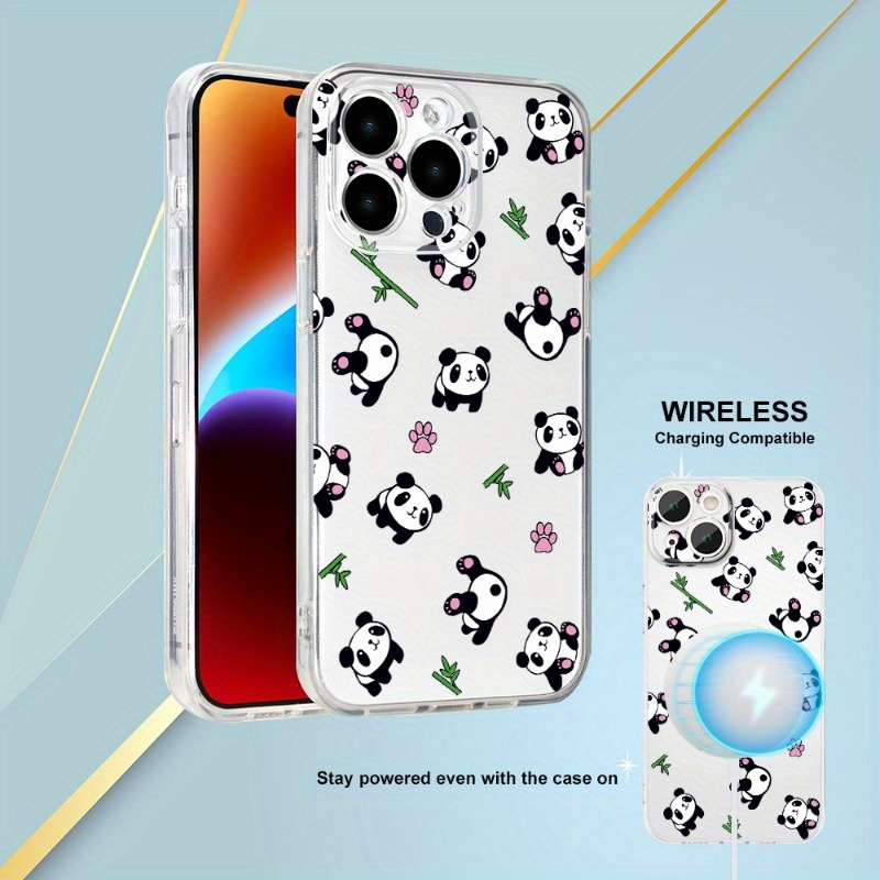 

2.0mm Clear Phone Case With Cute Panda Uv Printing 360 Degree Full Protection Anti-fall Phone Cover For Iphone 11 12 13 14 15 Pro Max Xr X Xs 7 8 Plus Se Mini