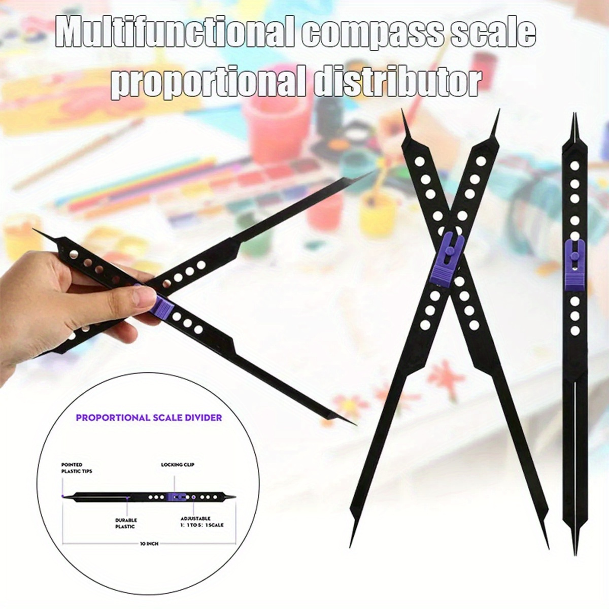 1pc Adjustable Compasses Ruler Proportional Scale Divider Caliper Drawing  Tool For Artists Architect Drafting Art Plastic - Office & School Supplies  - Temu