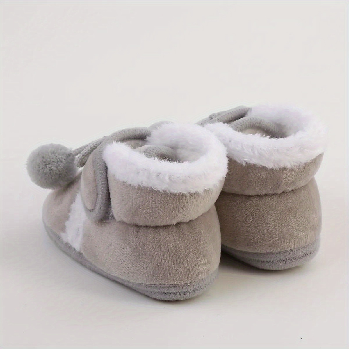 Cute Plush Ball Comfortable Boots For Baby Girls, Soft Warm Fleece Boots For Indoor Walking, Winter