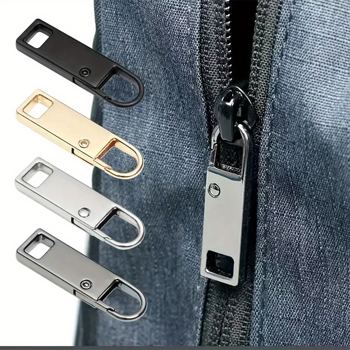 6pcs/set Universal Zipper Repair Kit Zipper Replacement Zipper Pull Kit for Clothing Jackets Purses Luggage Backpacks Tents Sleeping Bag