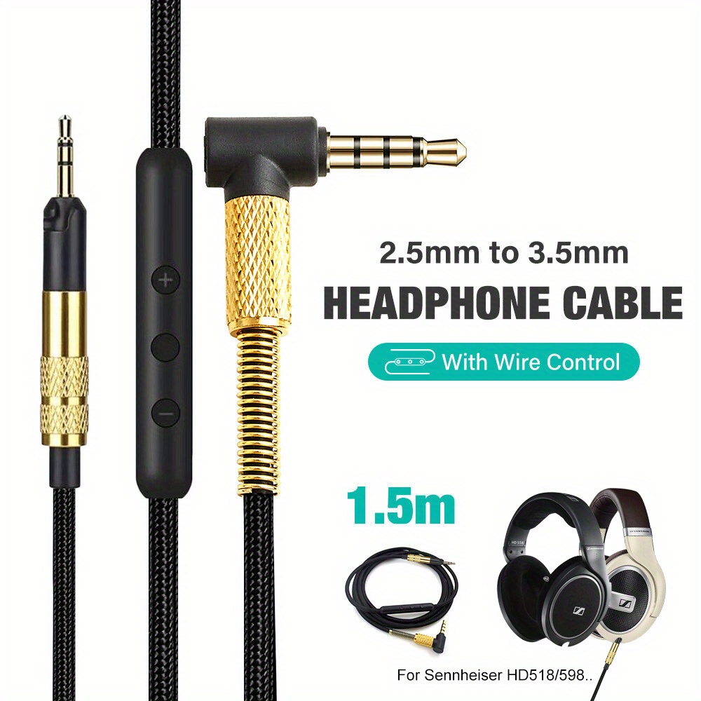 Headphone Replacement Braided Cable Cord Hd 518 Temu Australia