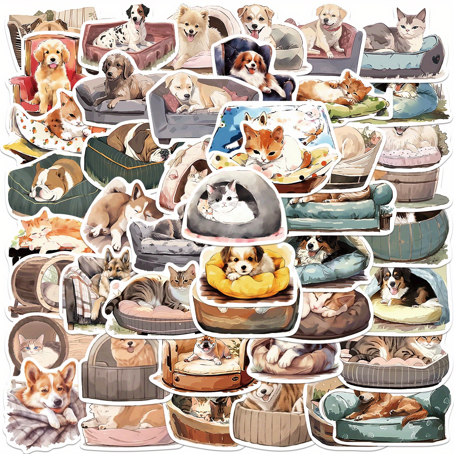 Autocollants patte de chat Kawaii pour enfants, décalcomanies esthétiques  d'animaux mignons, scrapbooking, ordinateur portable, téléphone, bagages,  voiture, graffiti, jouet, 60 pièces