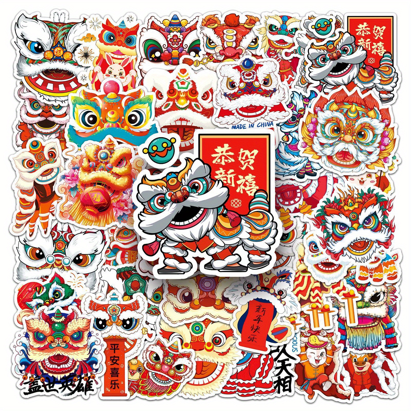 Chinese New Year Spring Festival Supplies Stickers - Temu