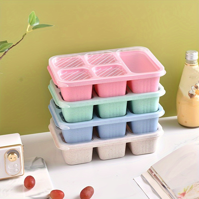 Lunch Box Divided Portable Food Storage Container Clear Lid - Temu