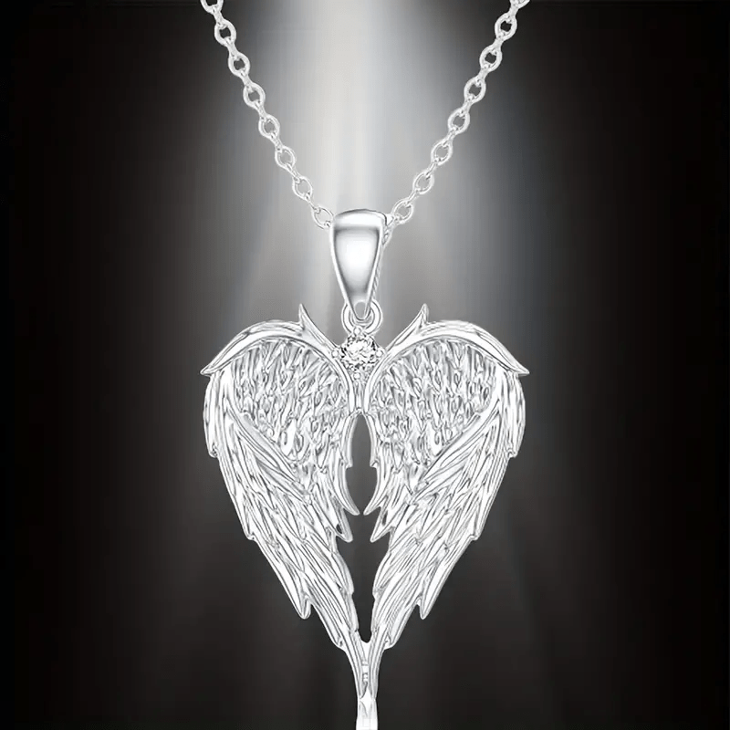 Guardian Angel Embrace Womens Crystal And Diamond Heart-Shaped Pendant  Necklace
