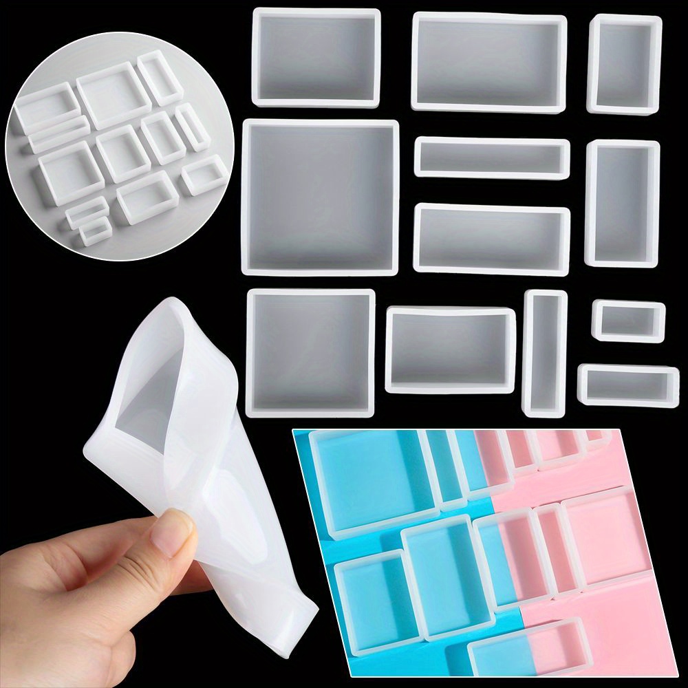 Comprar Molde cuadrado de silicona transparente, Moldes de resina epoxi para  herramientas de fabricación de joyas DIY, 6 tamaños, 20/25/35/40/50/60mm, 1  ud.
