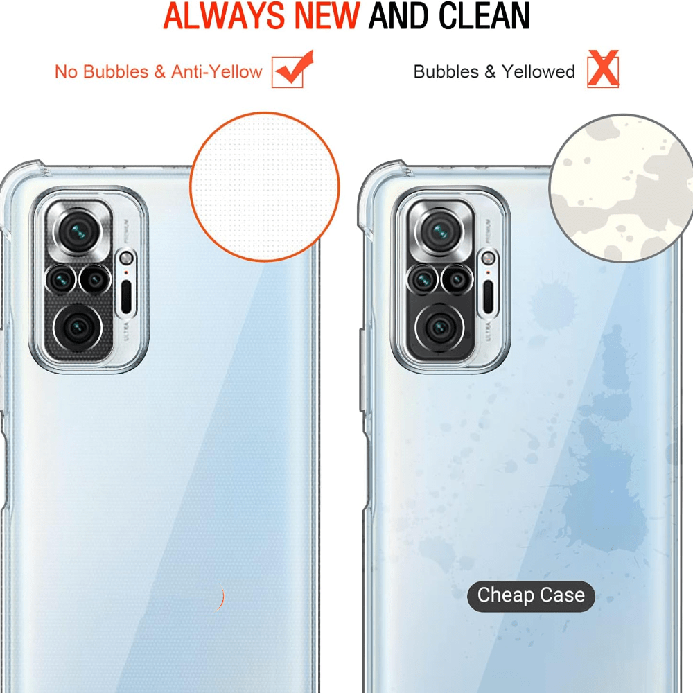 Phone Case For Redmi Note 10 Pro, Clear Case Camera Protection Transparent  Protective Cover For Xiaomi Redmi Note 10 Pro/Redmi Note 10 Pro Max