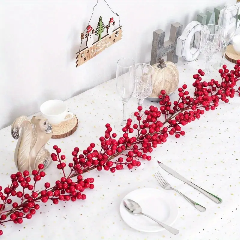 1pc, 68inch Red Berry Garland, Flexible Artificial Red And Burgundy Berry  Garland For Indoor Outdoor Hone Fireplace Decoration For Winter Christmas  Holiday New Year Decor, Free Shipping For New Users