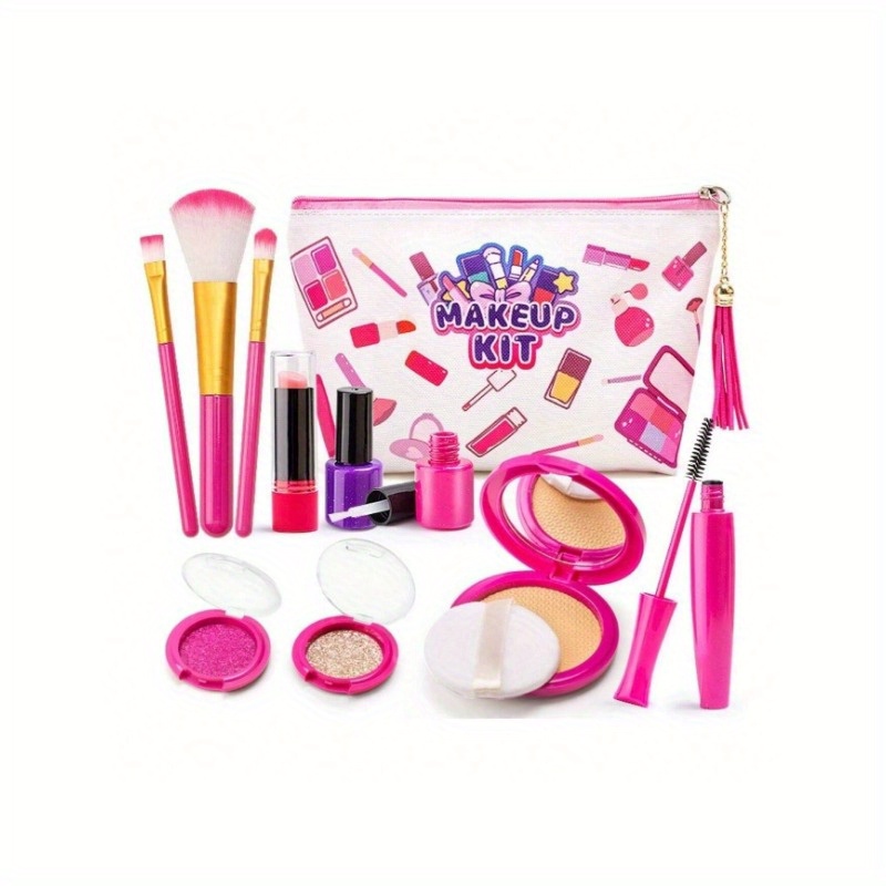 Kids Makeup Kit for Girl, 26 Pcs Washable Little Girl Makeup Set Real Cosmetic, Princess Play Make Up Kit, Makeup Toys Birthday Gift for Kids