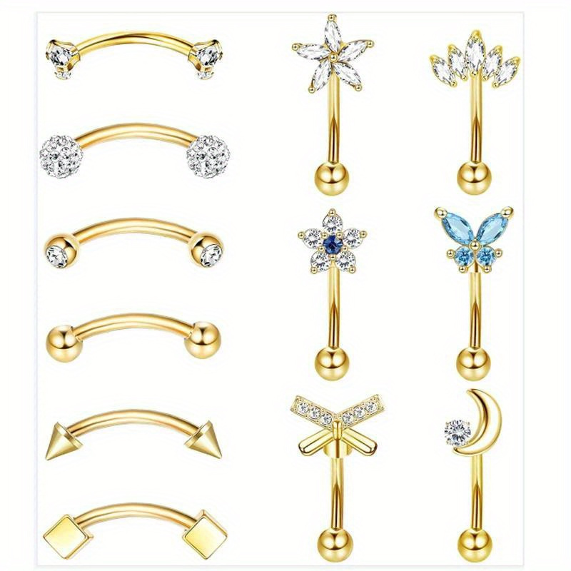 Safety Pin Eyebrow Nose Rings Stainless Steel Belly Button - Temu