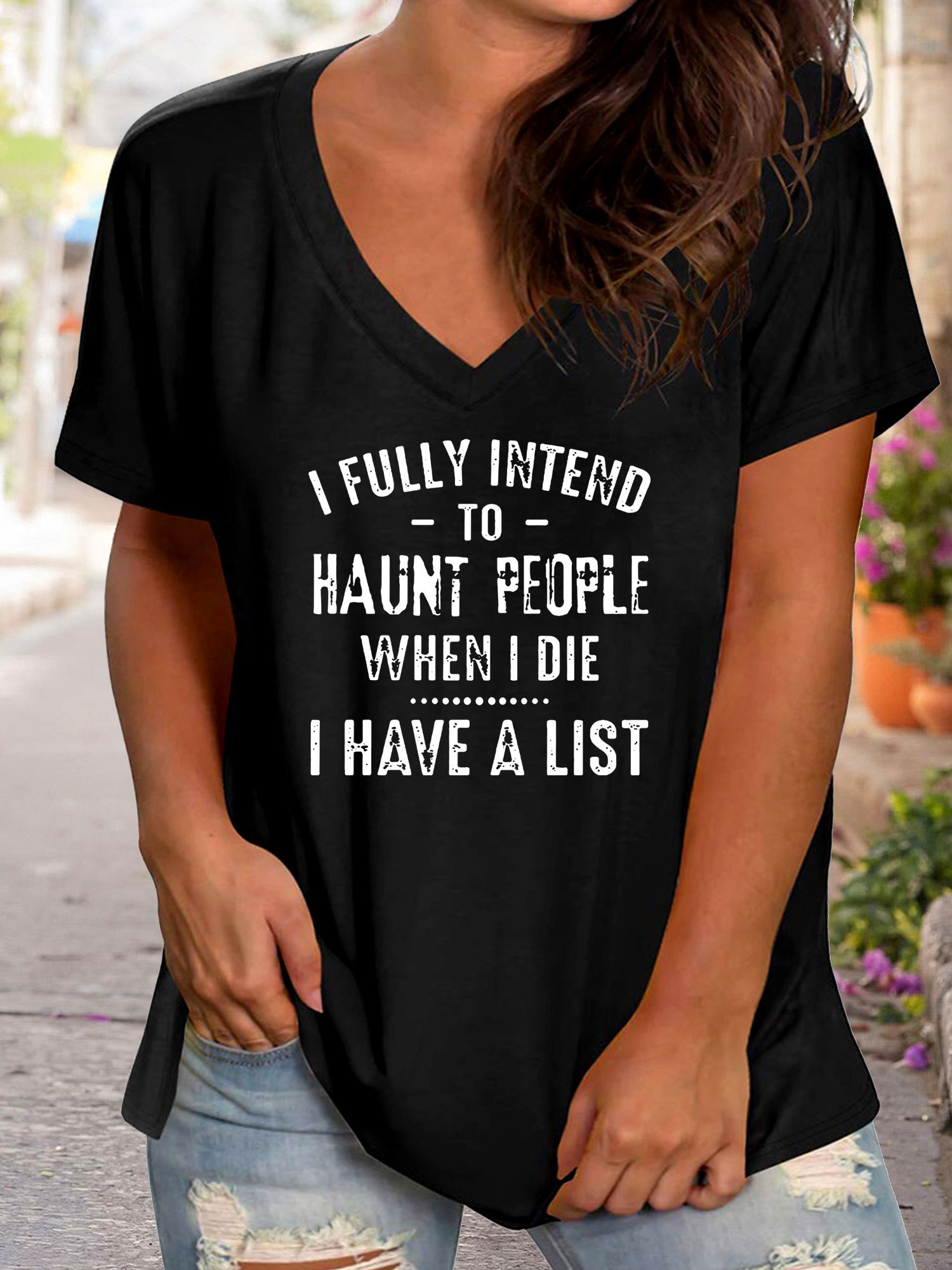 Plus Size Women's Casual V-Neck Short Sleeve T-Shirt with Bold Letter Print - Heather Gray Relaxed Fit Machine Washable Spring Summer Fall Top PS05, Everyday Comfort, Durable Casualwear