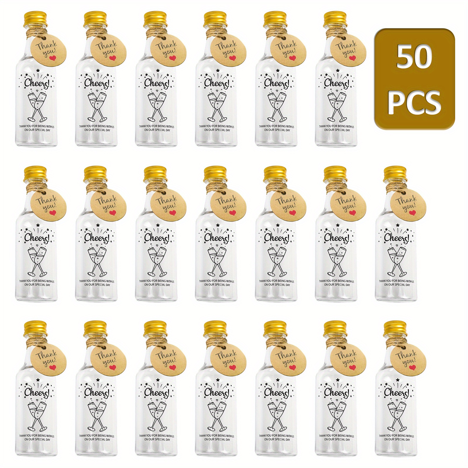 50pcs Mini Botellas Licor Boda Tapa 50ml Botellas Licor - Temu