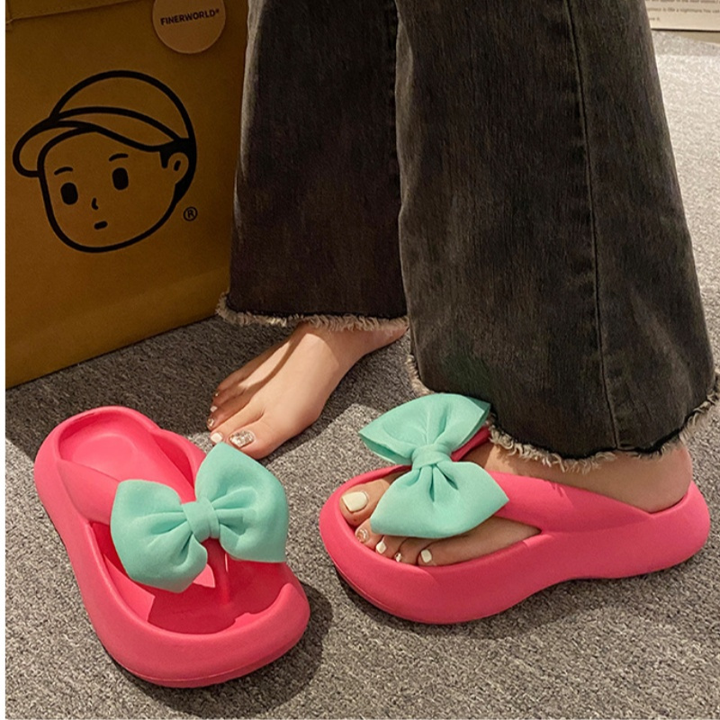 Plastic flip flops with bow hotsell