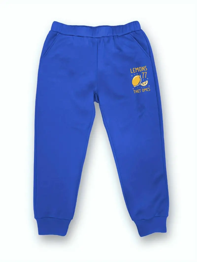 Plus Size Men's Joggers Lemon Print Sweatpants For Sports - Temu