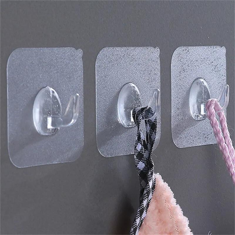 Clear Self adhesive Hooks Punch free Wall Hooks Traceless - Temu
