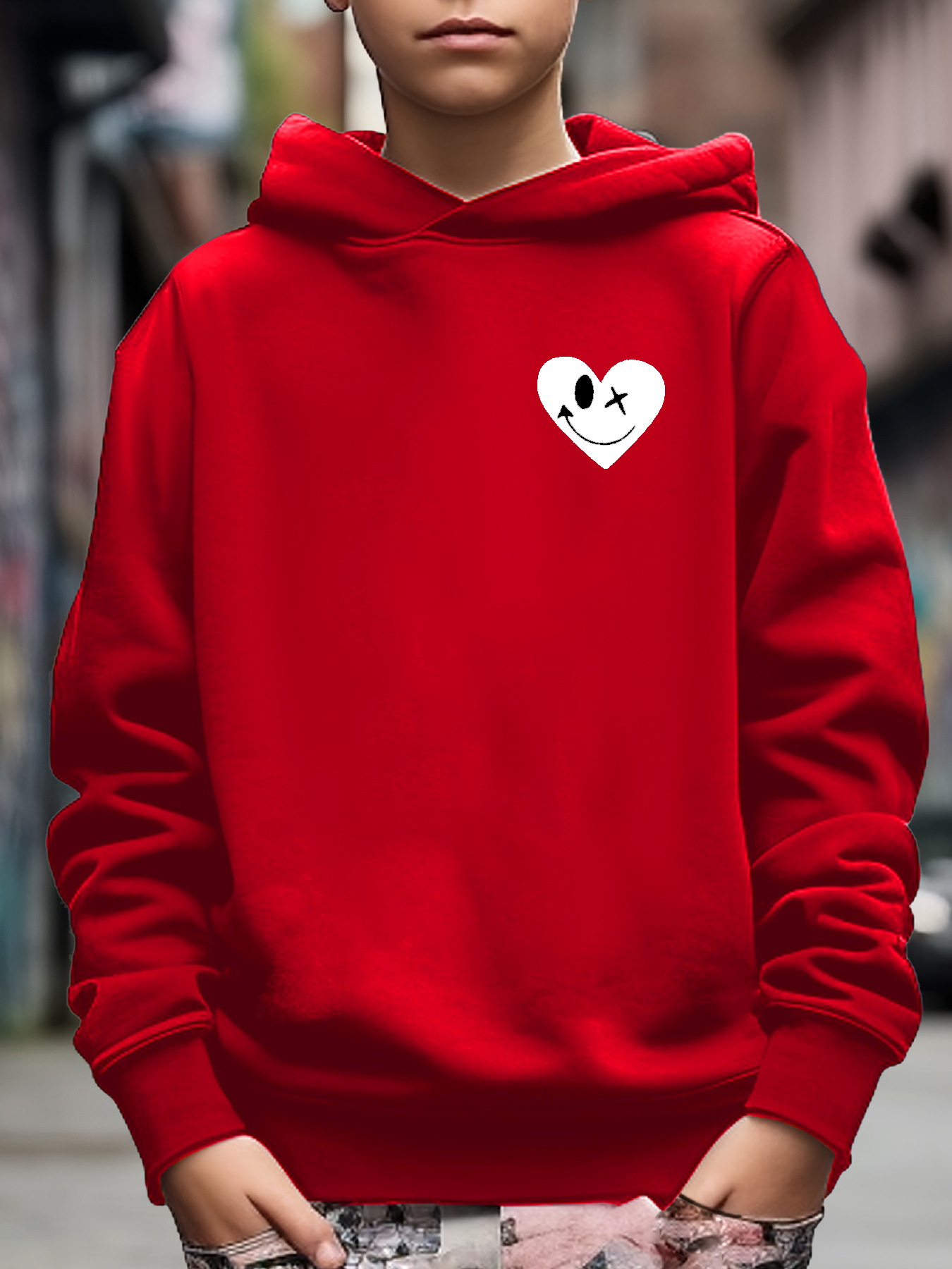 Sudadera Roja Con Capucha - Temu