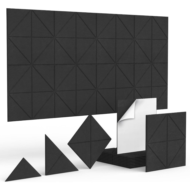 12pcs noir - Panneaux Acoustiques Hexagonaux Pour Studio
