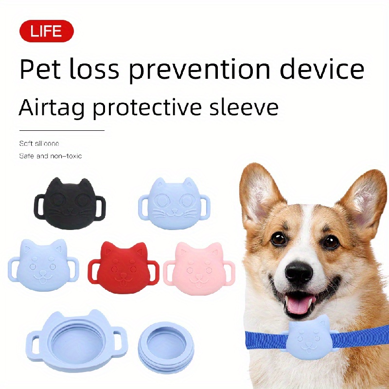 Étui de protection compatible pour Apple Airtag 2021, 1 pack de silicone  souple Chien Cat Collier Pet Loop Air Tag Holder Accessoires, Anti-rayures  léger An