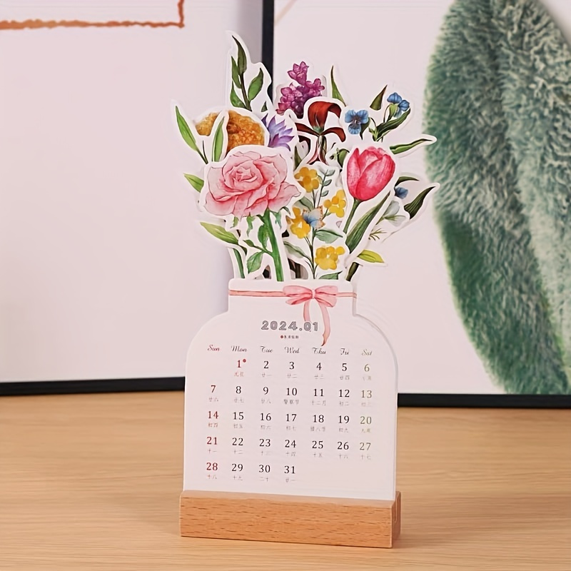 Lot De 2 Calendriers De Bureau 2024 À Fleurs Fleuries - Temu France