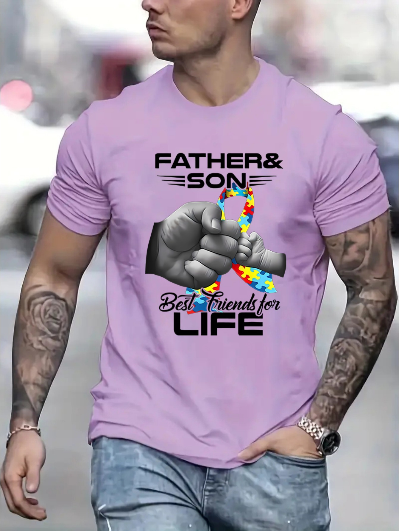 Father Son Print Men's Round Neck Short Sleeve Tee Fashion   Temu Australia