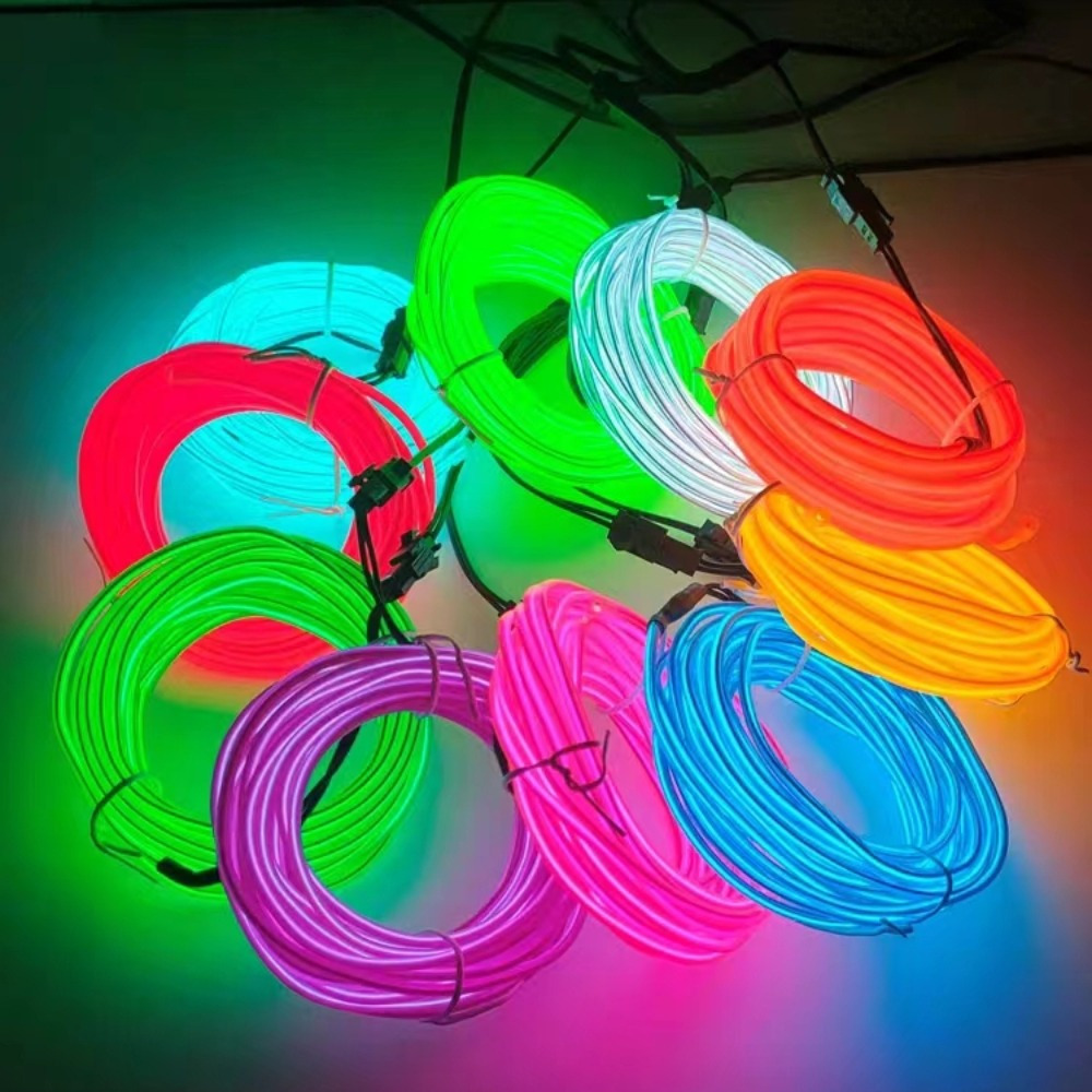 Bright Neon Light Strip, El Wire Battery Pack, 360° Illumination