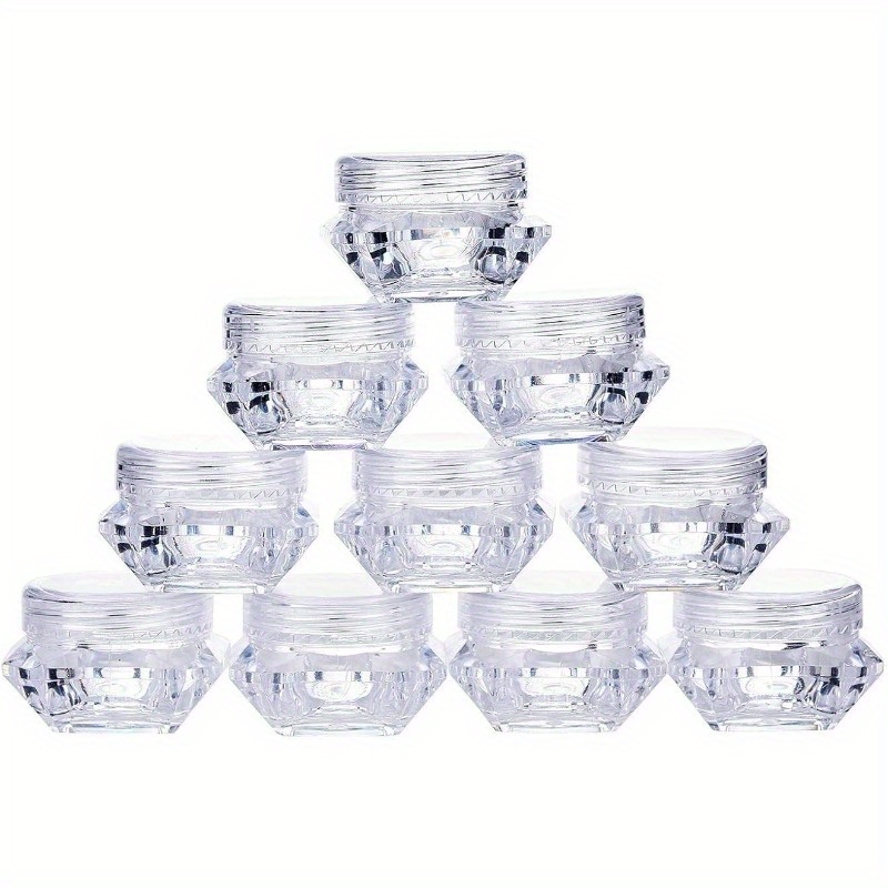 

25pcs Clear Plastic Cosmetic Container With Lid, Transparent Jar For Eye Shadow, Nails, Powder, Paint Storage