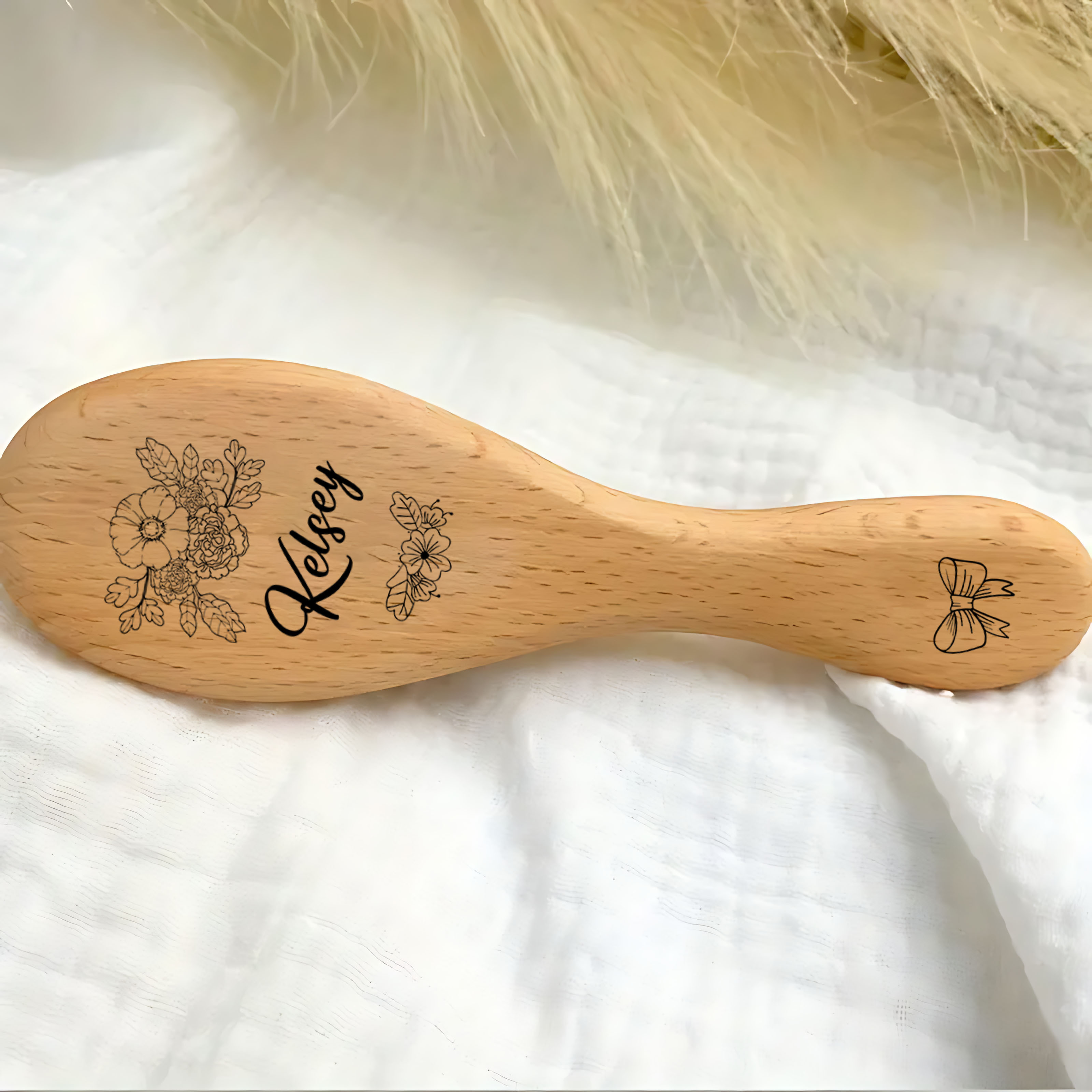 Regalo de bebé personalizado Niñas / Cepillo de pelo de bebé de madera  personalizado / Cepillo de bebé personalizado / Regalo de ducha de bebé  Niñas / Regalo de recuerdo de bebé / -  México