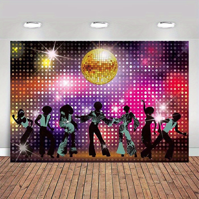 Disco 70s Theme Party Decorations Back to 60s 70s 80s 90s Let's Boogie  Disco Dancing Night Photography Photo Booth Background Disco Birthday Party
