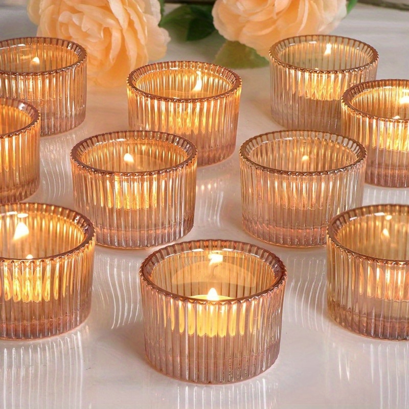 12pcs Votive Candle Holders, Crown Glass Tealight Candle Holder For  Wedding, Makeup Sponge Holder, Jewelry Storage