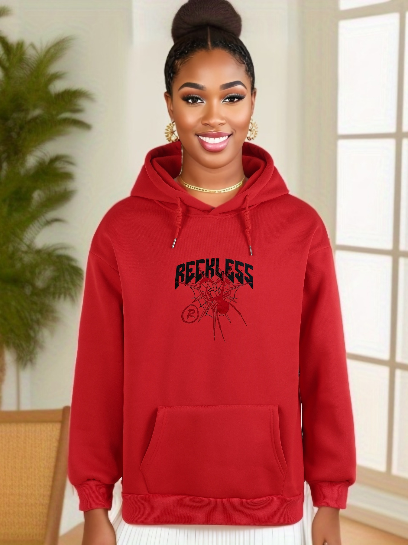 Reckless cheap red hoodie